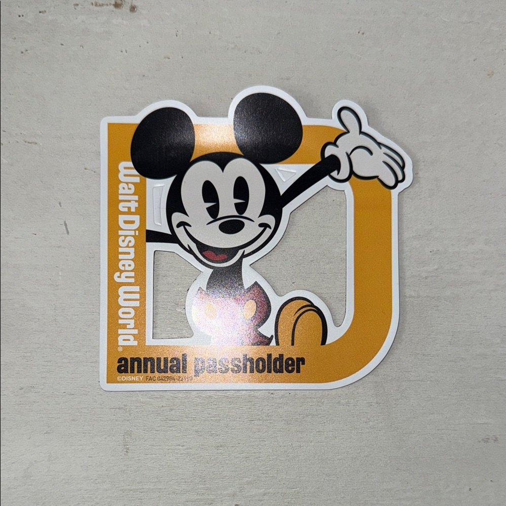 Disney Mickey Mouse Annual Passholder Sticker - Black and Gold